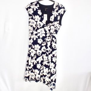 NWT Banana Republic blue and white dress, 12 petit